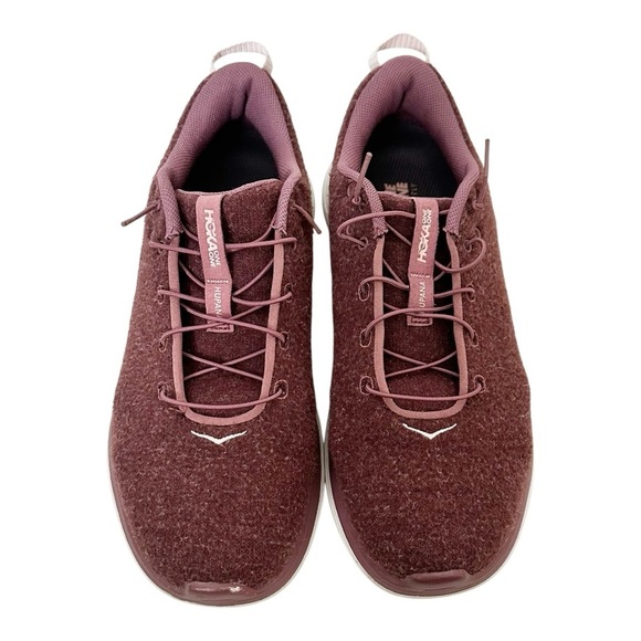 Hoka One One Hupana Flow Wool Sneakers Maroon Burgundy Size 8.5 - Picture 2 of 7